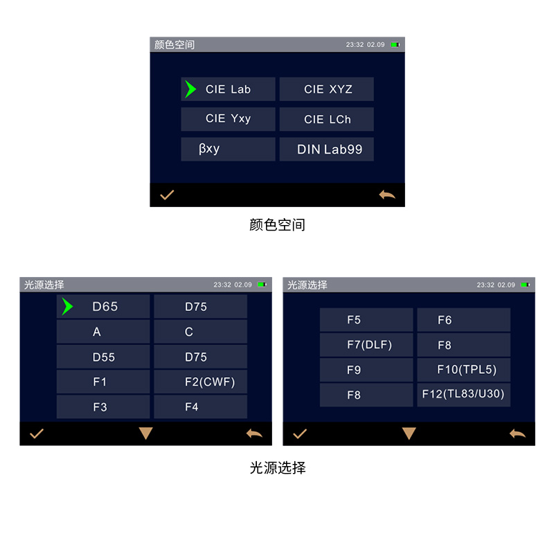 多種顏色測量空間,多種觀測光源